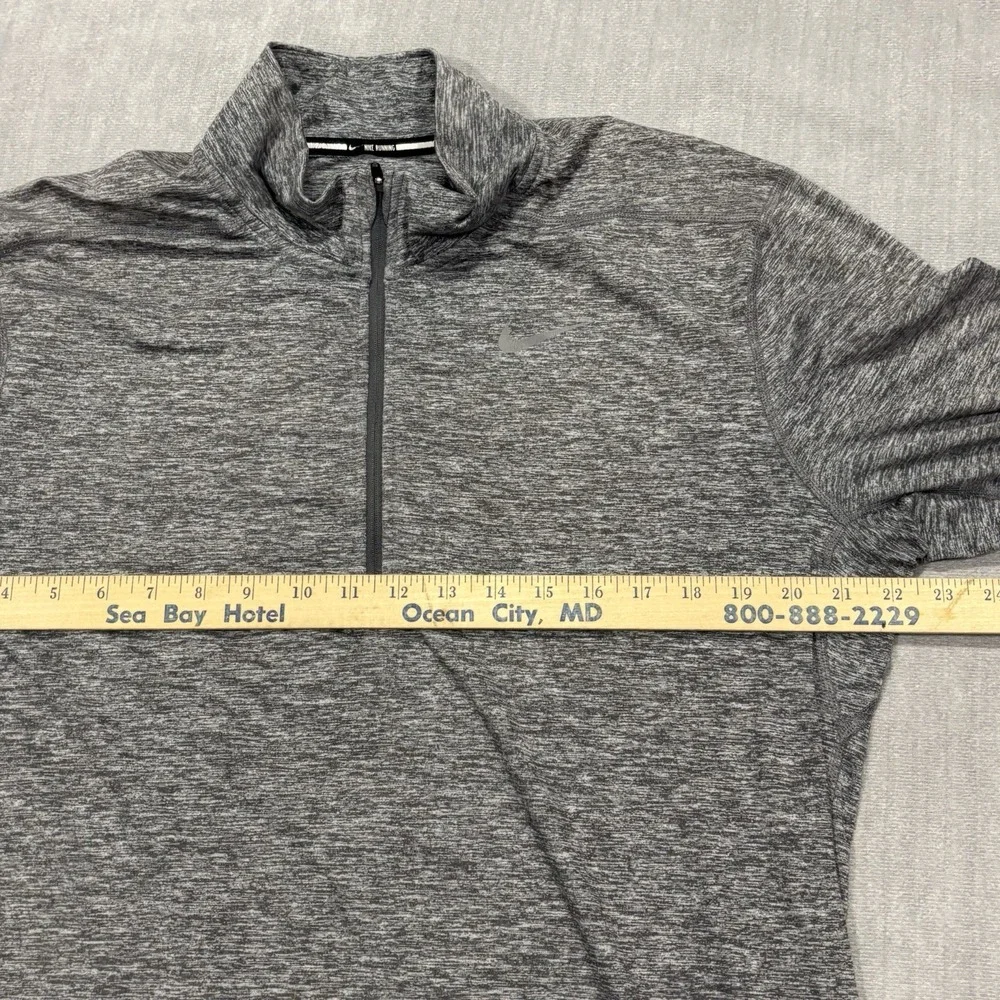 Nike Element Running Pullover Mens Large Gray Dri-Fit 1/4 Zip Gym Training Read